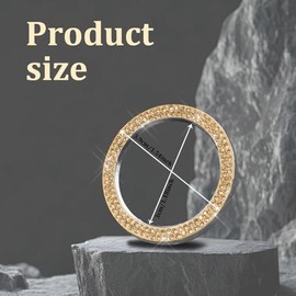 RGOAANC RGOAANC Crystal Rhinestone Engine Start Stop Decoration Ring, Push Button Cover, Key Ignition Knob Ring, Accessories Sparkling Sticker for Car (Peach Color, 1PCS)