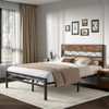 VECELO Full Size Bed Frame with Headboard, Heavy-Duty Platform Bedframe