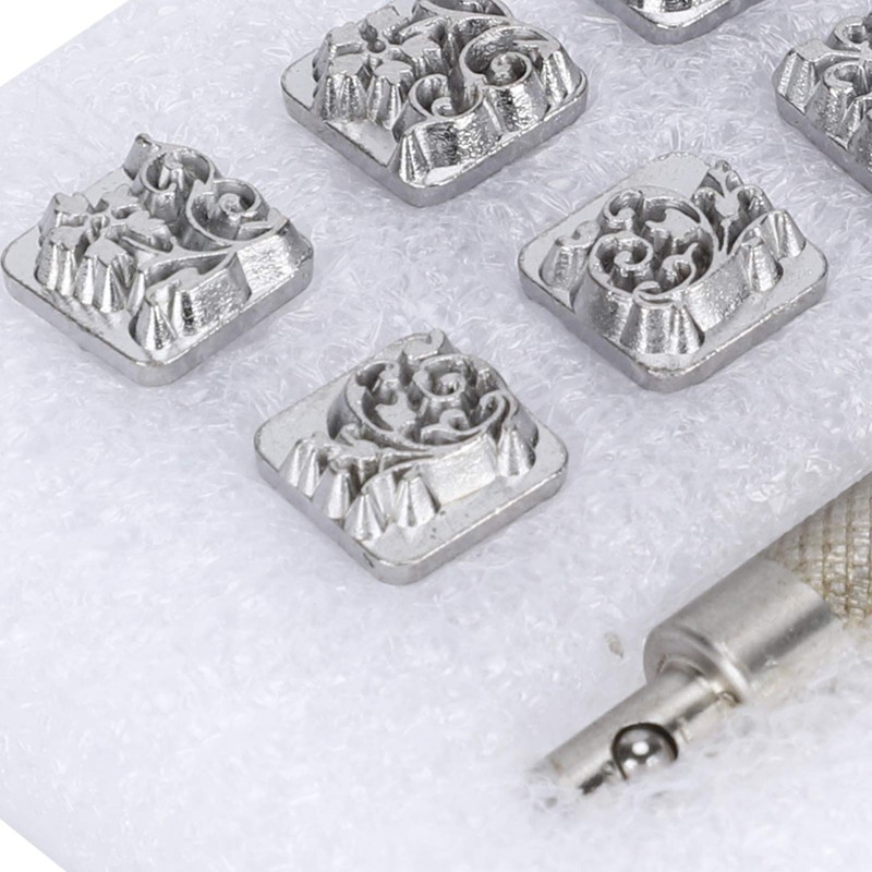 12Pcs Leather Embossing Tools Different Shape Stamps Set Saddle Making