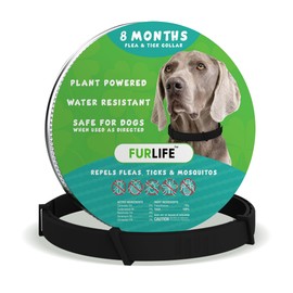FurLife Flea and Tick Collar for Dogs – Waterproof Black Dog Collar, Pet Supplies for Tick and Flea Prevention for Dogs, Safe for All Breeds