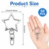 50 PCS Metal Keychain Clips Star Swivel Keychain Clasps for