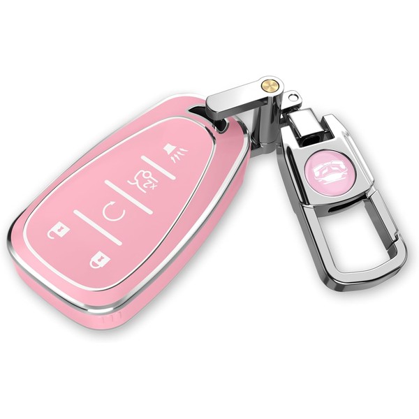 QfungYe For Chevy Key Fob Cover with Keychain.No Screws Required