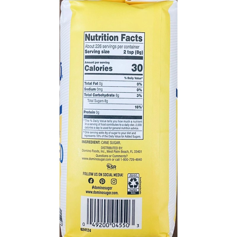 Domino Premium Pure Cane Granulated Sugar 64 oz / 4