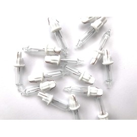 50 Replacement Mini Light Bulbs - 6 Volts - Clear Bulbs - White Base - Christmas