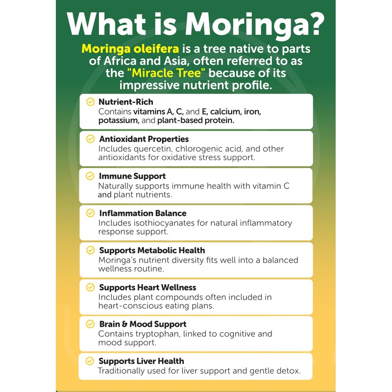 Lunakai USA Made Pure Moringa Capsules – Advanced Moringa Leaf