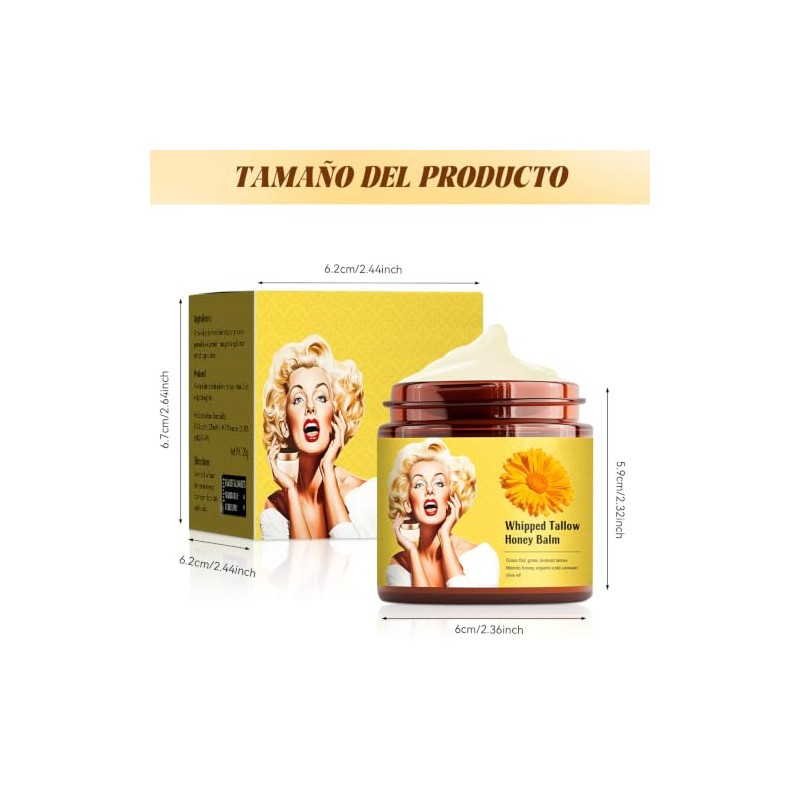 Crema Cebo Res Cara Hidratante Facial Sebo Batido Miel Rostro