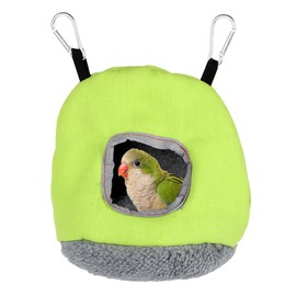 XiXiRan Warm Bird Winter Nest House, Bird Bed Parrot Nest, Round Warm Bird Nest, Hammock Hanging Cave Cage Plush, Hanging Cage Tent Winter, Hamster Bed (Green)