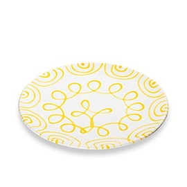 GMUNDNER KERAMIK Dinner Plate Cup Diameter 28 cm Flamed Yellow Crockery Handmade in Austria