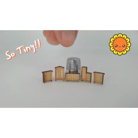 1/144 Scale Dollhouse Miniature Set 5 Unfinished BEDROOM Furniture DIY Tiny!!