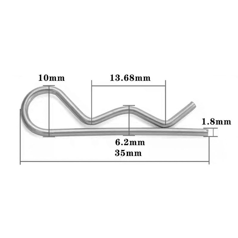 100 Pcs Stainless Steel Cotter Pins, R Clips Split Pins