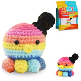 CENTOLLA Crochet Kit for Beginners,Beginner Crochet Kits For Adults And Kids With Step-by Step Video Tutorials,DIY Knitting kit,Octopus（Colorful）(40%+ Yarn)