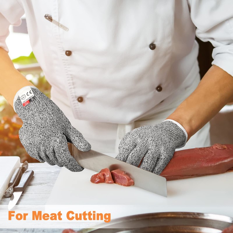 Chuarry 10 Pairs Cut Resistant Gloves Cutting Proof Gloves Level
