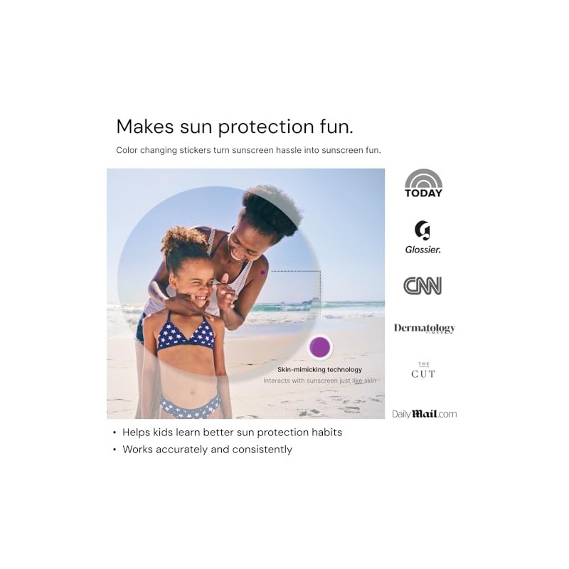 SpotMyUV UV Detection Stickers - Know When to Reapply Sunscreen