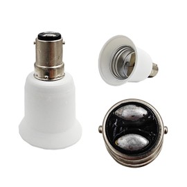 E-Simpo 6pcs BA15D to E26/E27 Light Socket Adapter BA15D Light Socket Adapter to Standard Medium Edison Screw Bulb Base Adapter (BA15D to E26/E27 Adapter)