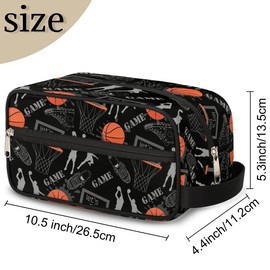 LLCXCSI Kids Travel Toiletry Bag for Boys, Basketball Game Waterproof Hanging Dopp Kit Wash Bag with Large Capacity for Travel, Sports, Shower