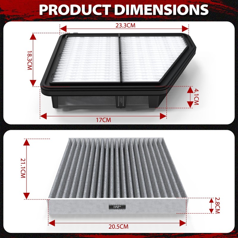1PZ NP6-G50 Engine and Cabin Air Filter Kit Replacement for