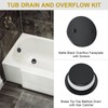 Yaseingoo Matte Black Bathtub Drain Stopper and Overflow Kit, Solid