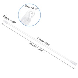 uxcell Blind Wand Replacement with Hook,1Pcs 19" Long Acrylic Blind Tilt Wand with Hook and Grip, Vertical Blind Rod Stick for Window Blind Stick Wand Opener (Transparent)