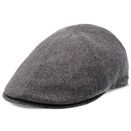 Walrus Hats Gray Luxe Grand Master Duckbill Cap – Classic 6-Panel Wool Blend Flat Cap – Suede Brim Underside & Soft Cotton Liner for Timeless Comfort
