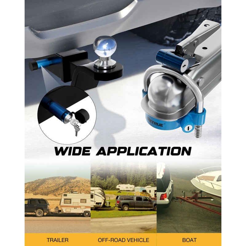 RETRUE Keyed Alike Trailer Lock Set Tow & Store Lock