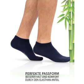 OCERA Bamboo Trainer Socks for Men and Women, Trainer Socks, 6 or 12 Pairs, Breathable Trainer Socks Made of Bamboo Fibres, Odour-Inhibiting, Anti-Sweat Socks, Trainers Socks for Men and Women, Blue