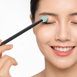 Partykindom 5 Pinceles para Sombras de Ojos de Silicona Cepillos Profesionales para Maquillaje con Mango Largo para Aplicar Glitter y Sombras en Crema