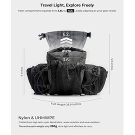 Fanny Pack Waist Bag for Men Women Hiking Daypacks with 2 Water Bottle Holder Trekking Waist Pack Waterproof for Outdoor Travel Cycling Climbing Walking (Bottle Not Included)