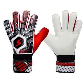 Guantes de portero para niño y adulto,guantes de futbol para adolescente ,emulsión guantes de futbol soccer para entrenamiento y Partido, diseño Proteger los Dedos ，transpirables ，antideslizantes(6#)