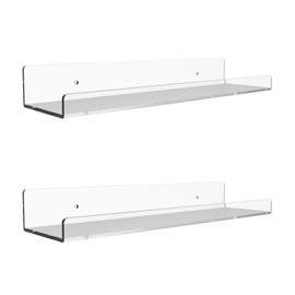 Eidoct Floating Shelves White, 2 Pack Shelves for Wall, 30cm Picture Ledge Display, Decorative Wall Shelves for Living Room, Bedroom, Bathroom, Kitchen, Home Office, Laundry room