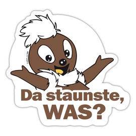 Spreadshirt Sandmännchen Pitti Da Staunste Was Sticker 10 x 10 cm Matt White