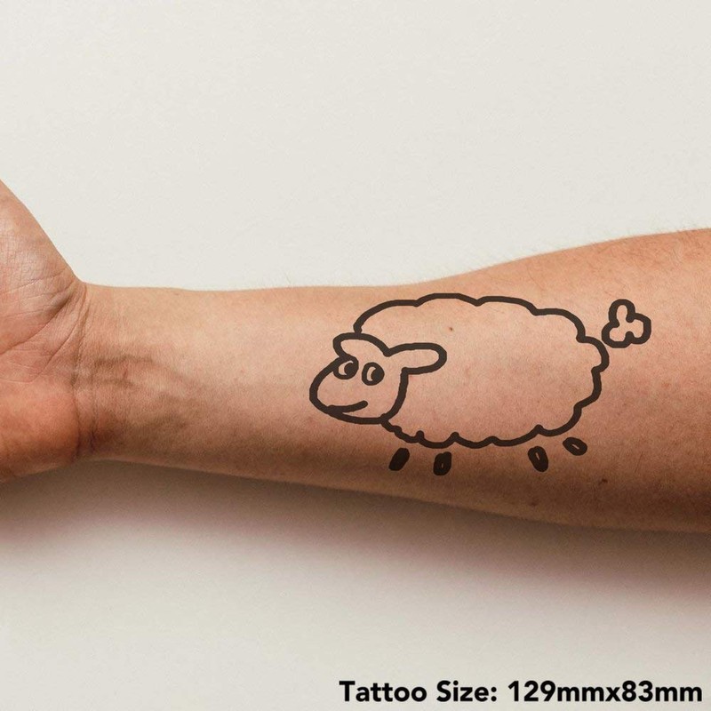 'Sheep' Temporary Tattoo - Water Resistant, Skin-Safe, Non-Toxic Transfer (TO00034438)