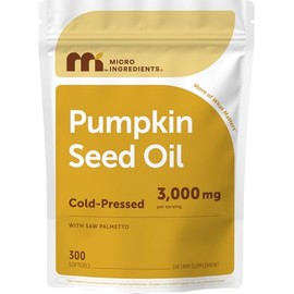 Micro Ingredients Aceite de semilla de calabaza con palma enana, 300 cápsulas blandas | Prensado en frío, aceite virgen puro, ácidos grasos esenciales