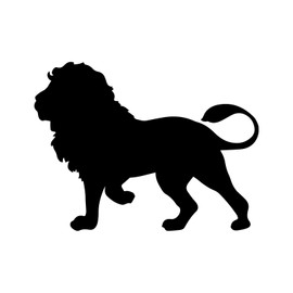 Bargain Max Decals Standing Lion Silhouette Decal Notebook Car Laptop 5.5" (Black)