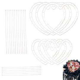 ArrErr 6 Set Flower Bouquet Shaper Heart Shape Floral Cage Rose Stem Holder Flower Arrangement Stand for Fresh Roses Her Gift Birthday Girlfriend Valentines Mothers Day Anniversary Wedding Flowers