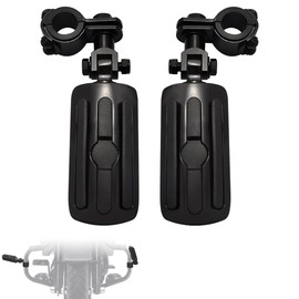 FOVPLUE 1.25" 32mm Highway Footpegs, Adjustable Highway Peg w/ 3-Piece Clamp for Harley Touring Softail Dyna Sportster Honda Kawasaki Suzuki Yamaha Indian Victory with 1-1/4" Engine Guard,#1