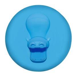 Bizzu Silicone Bathtub Drain Stopper for Baby & Toddler, Soft Flexible Bath Tub Plug with Hippo Design, Easy-Clean Baby Bath Time Accessory, Blue