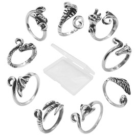 LIQALU Crochet Rings for Finger Crocheting Adjustable Crochet Tension Ring for Finger Crochet Finger Guard Ring Knitting Yarn Tension Ring for Women, Zinc