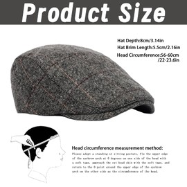 YSBCNK Flat Cap, Men's Flat Caps, Mens Flat Cap, Peaky Blinders Hat, Peaky Blinders Cap 1 Pcs with Simple Design, Adjustable Newsboy Caps for Men, Grandad Hat in 56-59cm (Light Gray)