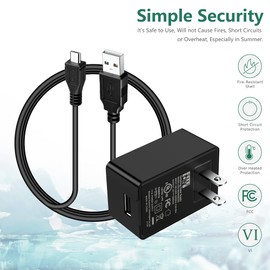 FITE ON Wall Charger for Cat Toys, Power Adapter Compatible with Potaroma Cat Toys, Automatic Interactive Kitten Toy, Fluttering Butterfly, Moving Ambush Feather, Track Balls Power Cord (Micro USB)