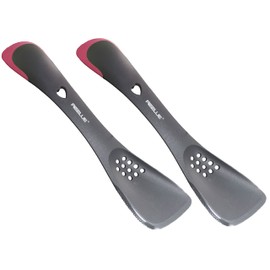 Aeelue Kitchen Utensil 5 in 1 Multifunctional Nonstick Cutter, Turner, Colander, Soup Spoon, Spatula, Red - 2 Pcs