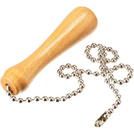 Light Wood Beaded Pull Chain Extension with Connector Wooden Pillars Walnut Pendant Antique Brass Pull Chain for Ceiling Fan Chain, Ceiling Fan Pull Chains,Ceiling Fans and Accessories(12 Inch)