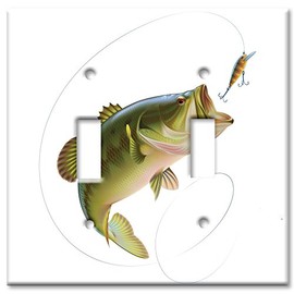 Art Plates Brand Double Toggle Switch/Wall Plate - Bass