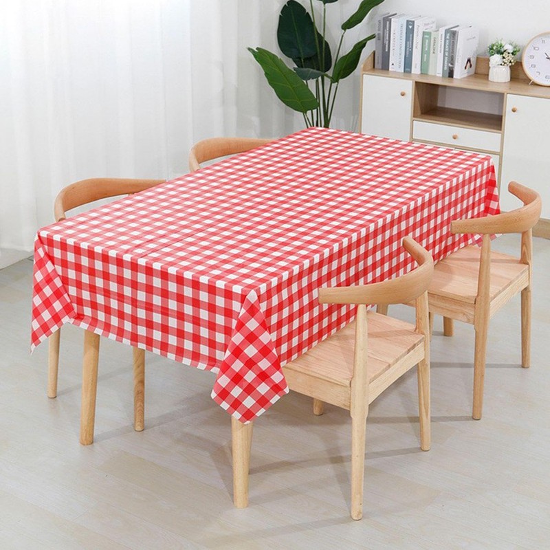 CVFRTT 2 Pieces Plaid Tablecloths, Table Decorations, Waterproof Plastic Tablecloths,