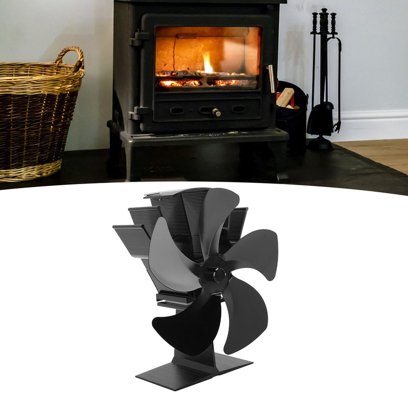 5 Blade Heat Powered Stove Fan Fireplace Fans Self Generating