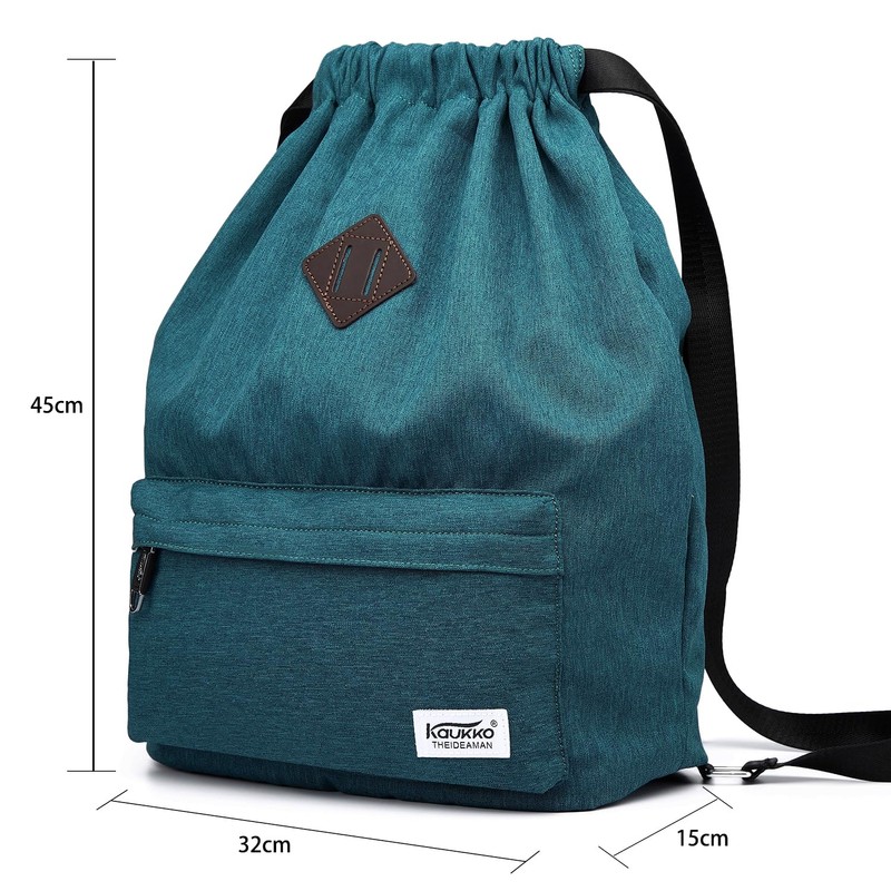 Kaukko canvas drawstring gym bag with inner compartment, school sports