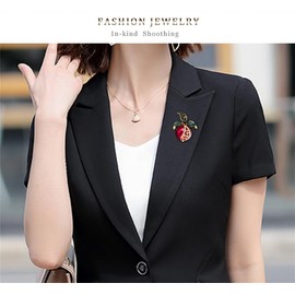 Pearl Pomegranate Brooch, Colorful Oil Drop Rhinestone Pearl Pomegranate Brooch, Stylish and Cute Red Pomegranate Brooch, Fruit Brooch Badge Pin, Red Fruit Enamel Lapel Pin, Women's Fashion Accessory