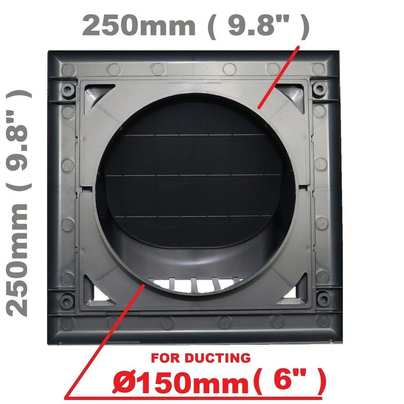 Cotarba 150mm 6" Grey Ducting External Air Vent Cowled Draught