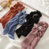 3 Piece Chiffon Bow Scrunchie Set (Black, Burnt Sienna, and