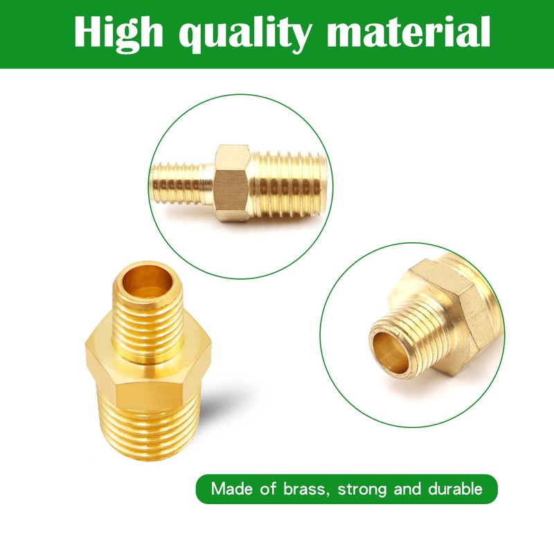 Tnuocke 5pcs 1/4 NPT Male x 1/8 NPT Male Solid