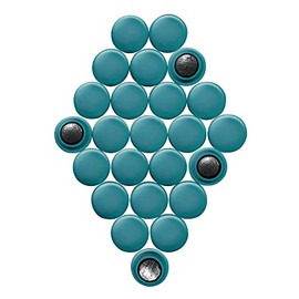 Small Green Planning Office Magnets for Fridge, Whiteboard, Noticeboard, Filing Cabinet - Pack of 24